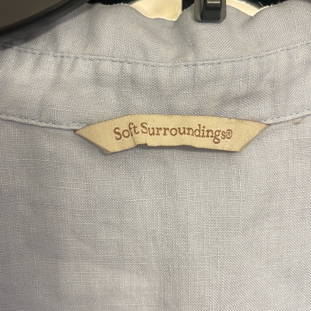 Soft Surrounding Sylvie Linen Button Down Crochet… - image 4